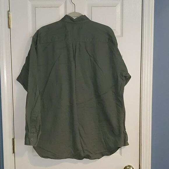 Banana Republic army green dress shirt Sz. L - Picture 6 of 6